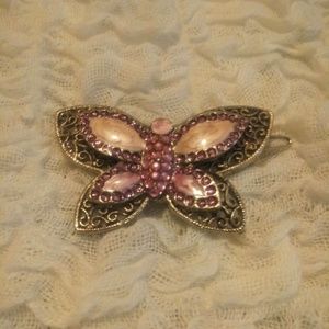 Pink Butterfly Hair Clip